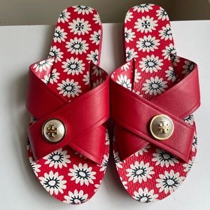 Tory Burch Red Crisscross Sandals